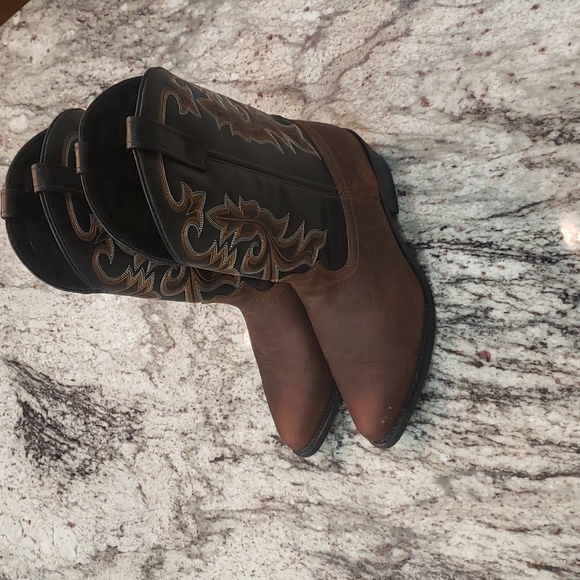 Mens Masterson Boot Co Brown Black Leather Boot Size 11.5 - Picture 2 of 9